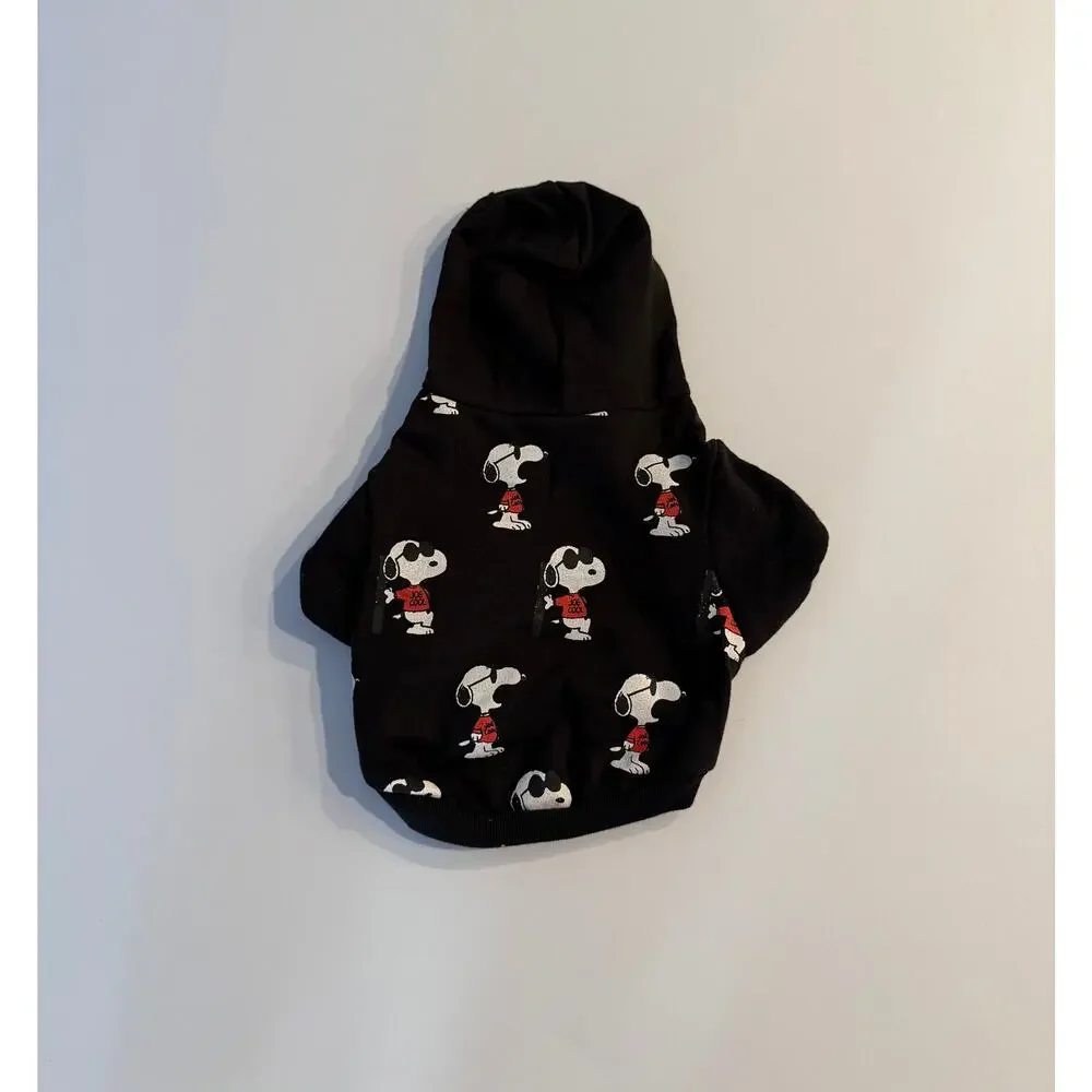 Peanuts Snoopy Black Pet Hoodie - Size Small (Fits Tiny Newborn teacups)